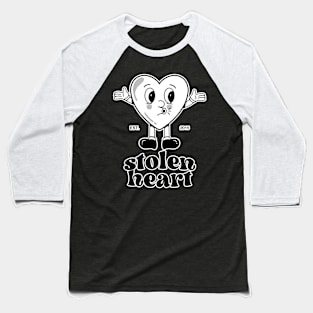 Stolen Heart Black And White Artwork Baseball T-Shirt